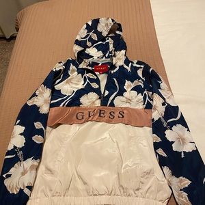 Guess, Navy Blue/Rose Gold Floral Pull Over